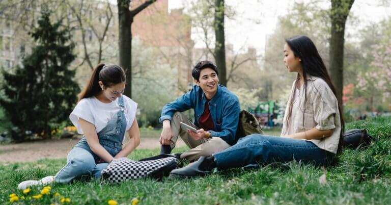 Students sitting and talking